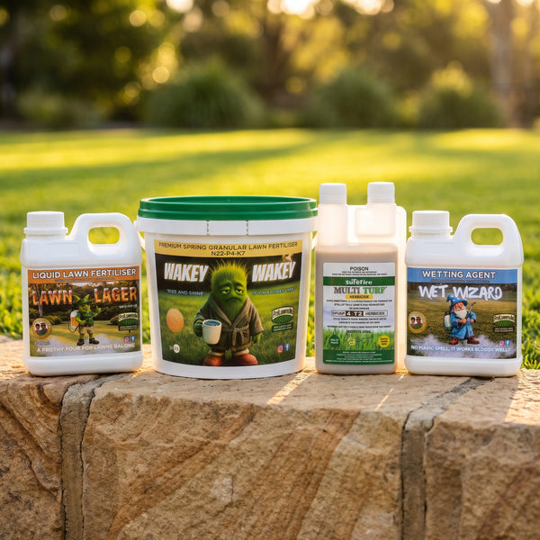 Weed N Feed Complete – Wakey Wakey + Lawn Lager + Wet Wizard + Multi Turf | ProLawns Au
