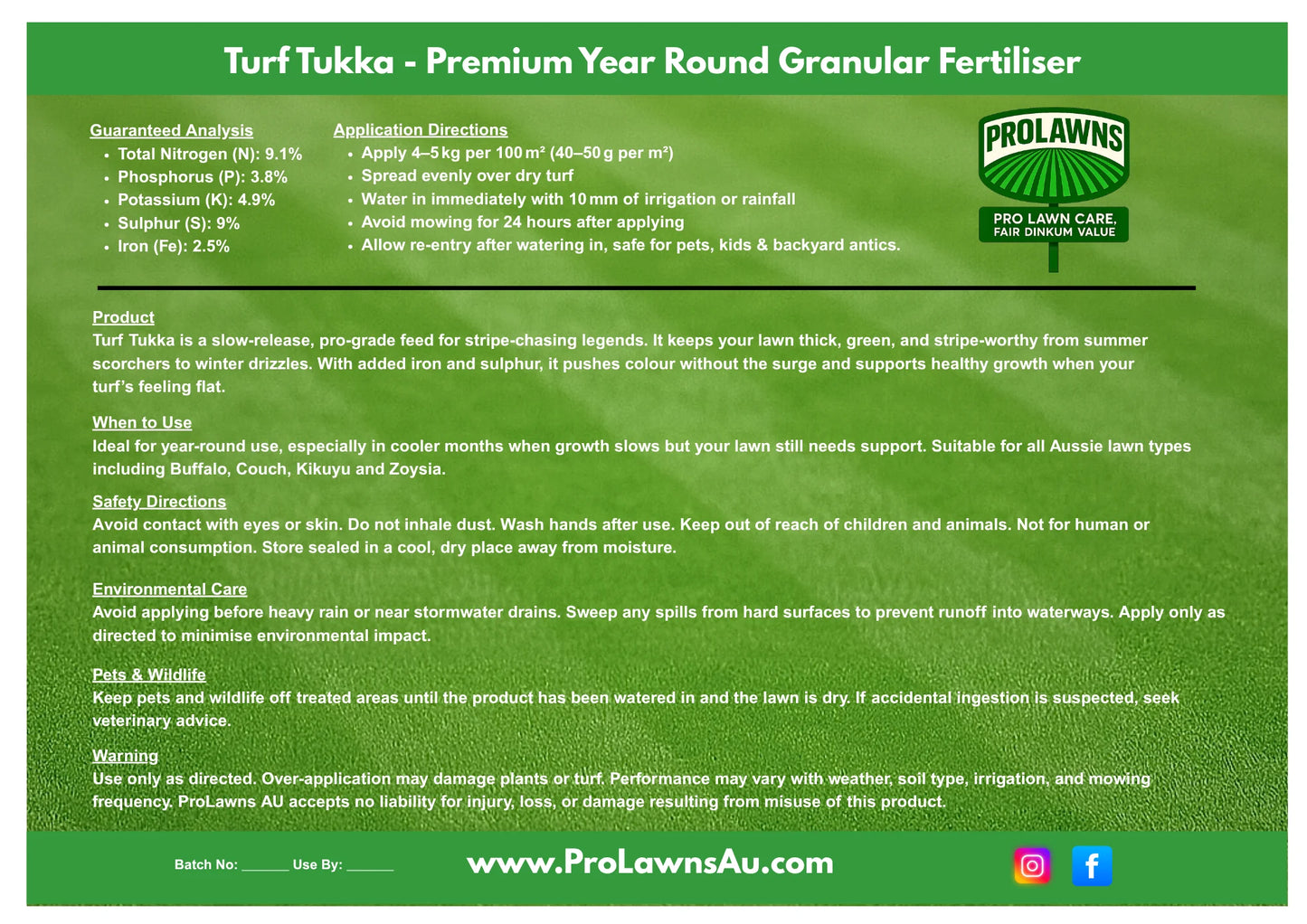 The Greenkeeper’s Choice. - Turf Tukka (Four Season) + Wakey Wakey (Spring)