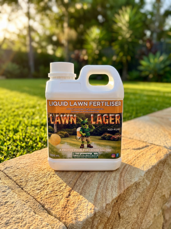 Lawn Lager - Liquid Lawn Fertiliser - 1lt - N10-P1-K6 - 1000m2 Coverage.
