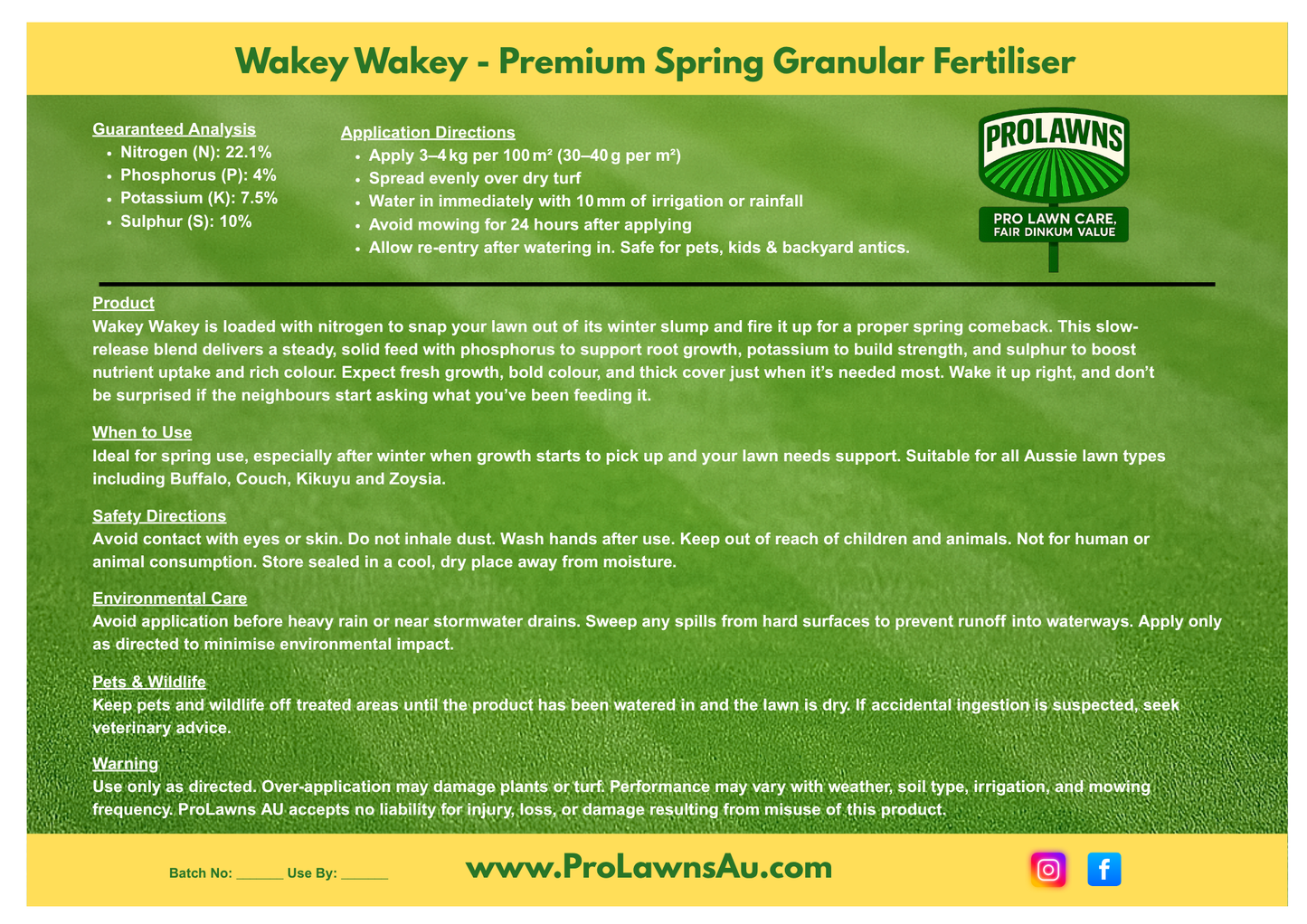 Wakey Wakey - Premium Spring Granular Fertiliser.