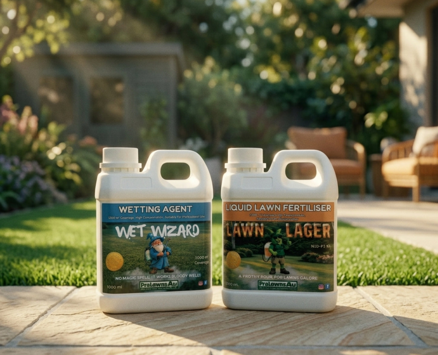 Spring Bundle Pack — Wakey Wakey 5kg + Lawn Lager 1L + Wet Wizard 1L. Save $15.